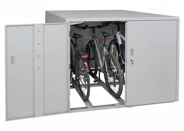 Fahrradgarage P93 Grau - Stahl - 148 x 124 x 208 cm