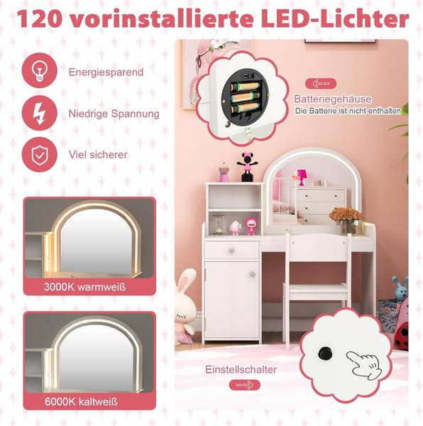 kaptafel TK32382ITNL wit - plaatmateriaal op houtbasis - 41 x 94 x 80 cm