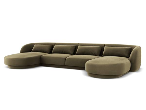 Panoramasofa TULUM Grün - Textil - 330 x 70 x 156 cm