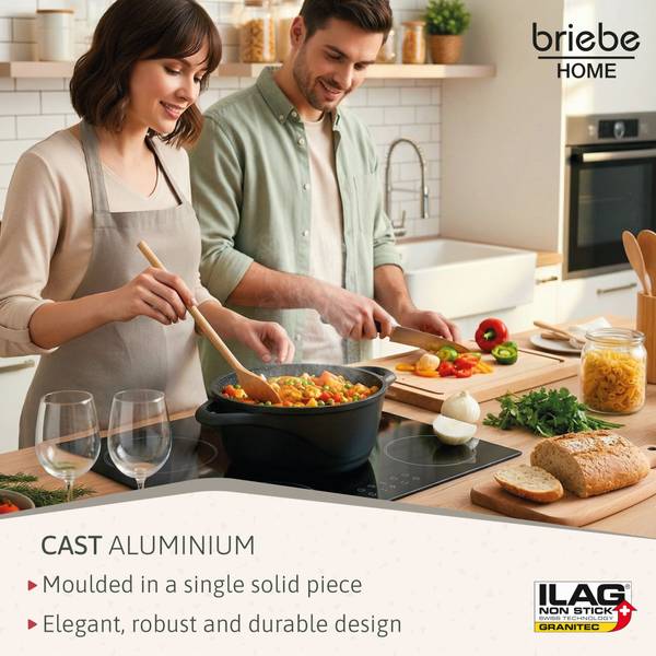 Kochtopf Set  BRI-MGK18 (6-teilig) Schwarz - Aluminium - Kristallglas
