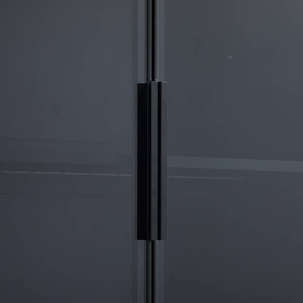 Vitrinekast Ourea Ⅲ wit - plaatmateriaal op houtbasis - glas - metaal - 30 x 200 x 80 cm