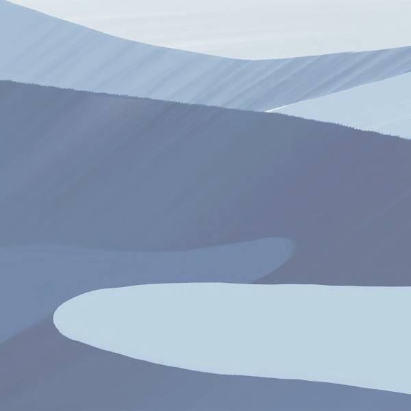 Papier peint  Dunes Bleu - Largeur : 255 cm