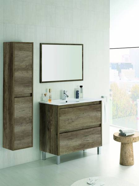 Badezimmermöbel Alis Braun - Holzwerkstoff - 80 x 45 x 80 cm