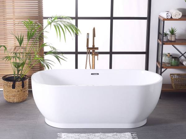 Baignoires autoportantes LEVERA Argenté - Blanc - Textile - 78 x 60 x 78 cm