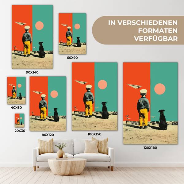 LEINWANDBILD Junge Popart 60 x 90 cm