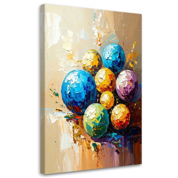 Wandbild kugeln flecken ölfarbeffekt 70 x 100 cm