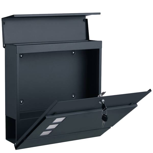 Briefkasten Mamoudzou Grau - Metall - 11 x 37 x 37 cm