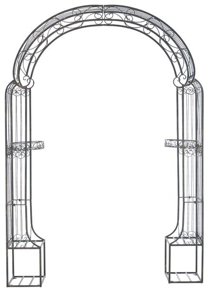 Arche à rosiers Alessia Marron - Métal - 163 x 240 x 34 cm