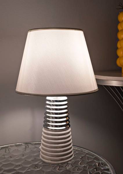 Lampe de table Candela Blanc - Céramique - 25 x 41 x 25 cm