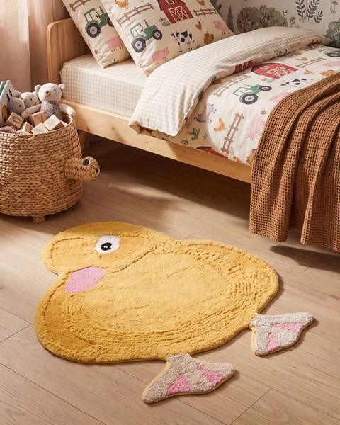 Tapis enfant DUCKIE Jaune - Fibres naturelles - 95 x 120 cm