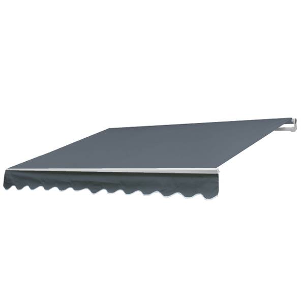 Alu-Markise E31 Grau - Aluminium - Stahl - Polyacryl - 300 x 18 x 250 cm