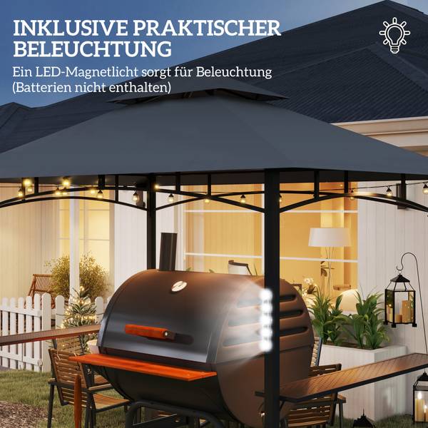 Barbecuepaviljoen 84C-537V00CG grijs - textiel - 148 x 248 x 243 cm