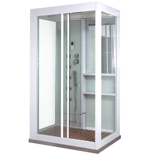 Stoomdouche LUXORIE XL wit - glas - 120 x 220 x 90 cm