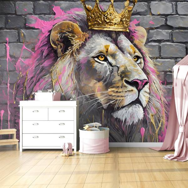 Papier peint, Roi Lion Rose 250 x 175 cm