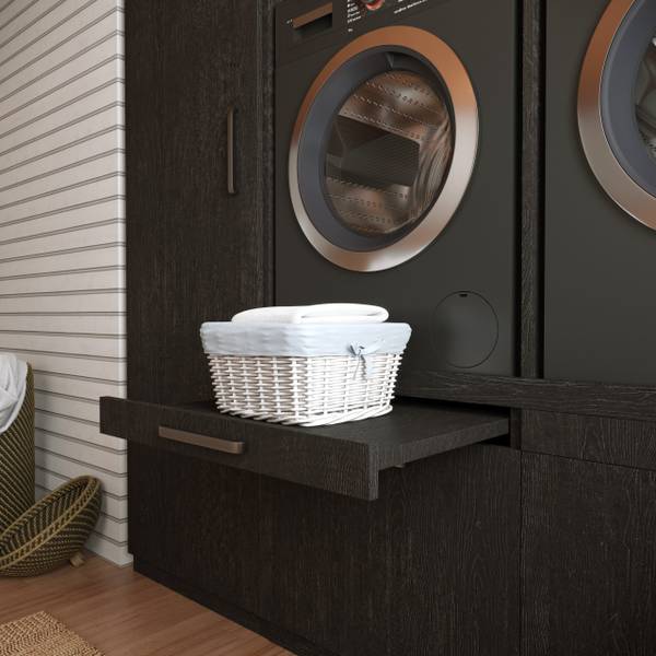 Waschmaschinenschrank Vienna Schwarz - Holzwerkstoff - 253 x 235 x 70 cm