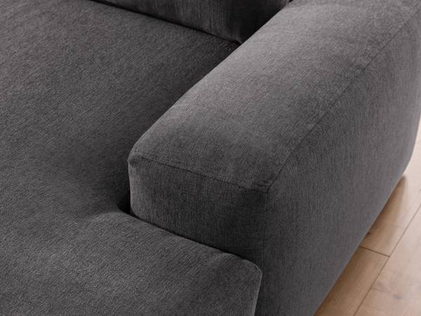 Ecksofa Lennon mit Hocker Graphit - Ecke davorstehend rechts