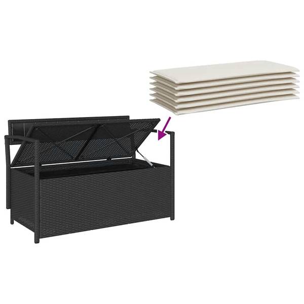 Banc avec espace de rangement 3043945 Noir - Crème