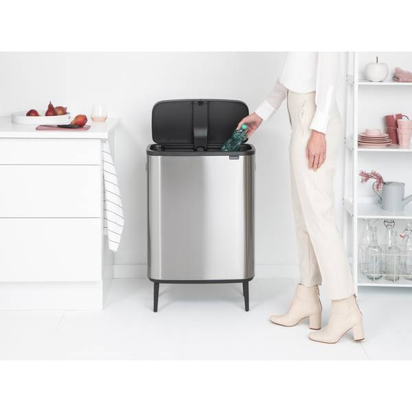 Touch Bin Hi Bo Silber - Stahl - 55 x 82 x 32 cm