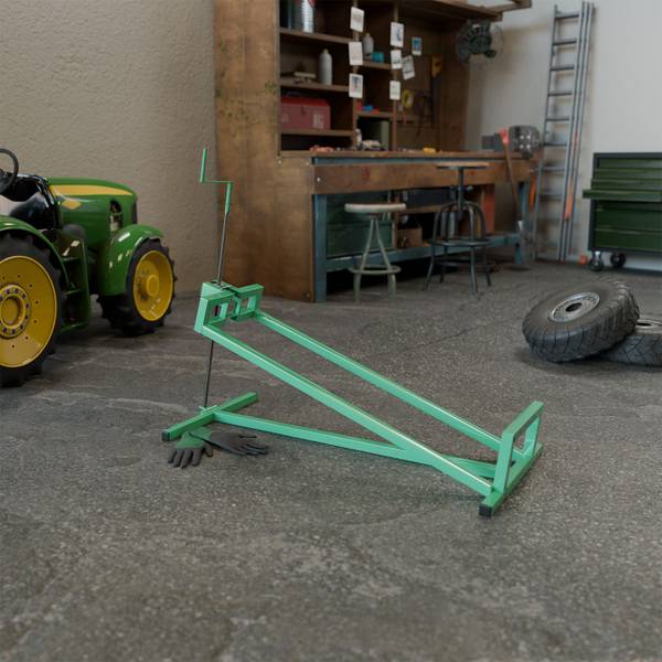 Rasentraktorheber RTRH mit Handschuhen Grün