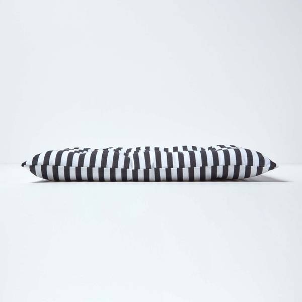 Stuhlkissen mit Knopf-Bändern, 4er-Set Schwarz - Baumwollstoff - 40 x 5 x 40 cm