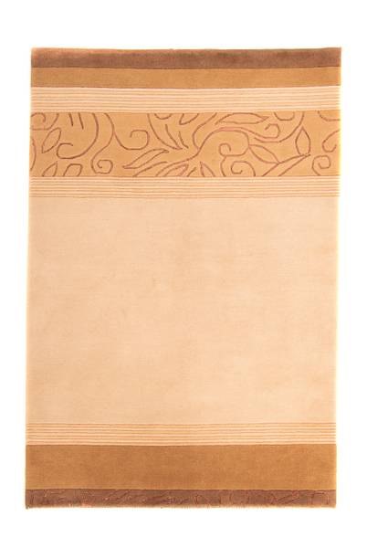 Handgeknüpft Wollteppich Braun - Wolle - 144 x 2 x 200 cm