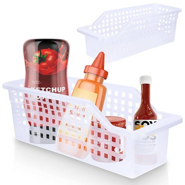 Kühlschrank-Organizer Weiß - Kunststoff - 13 x 12 x 35 cm