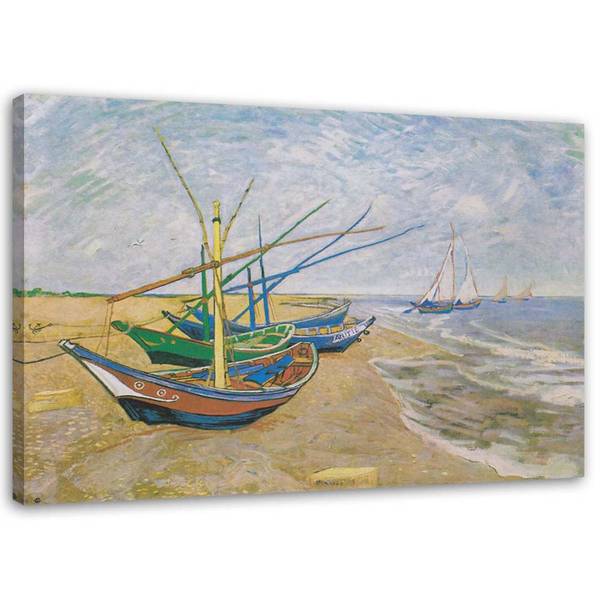 Wandbild fischerboote am strand 60 x 40 cm