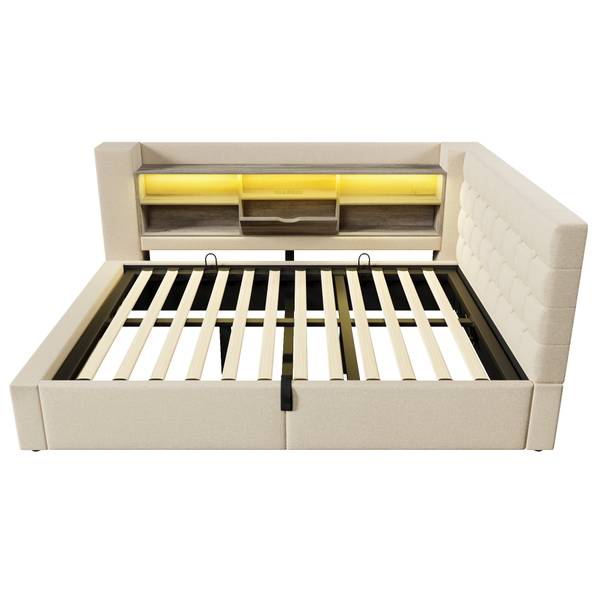 Polsterbett GLOWLEINⅡ Beige - 200 x 140 cm - 158 x 213 cm