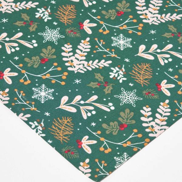 Weihnachtsservietten 4er-Set Grün - Baumwollstoff - 45 x 1 x 45 cm