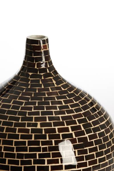 Vase ELORZA Braun - Massivholz - 28 x 35 x 28 cm