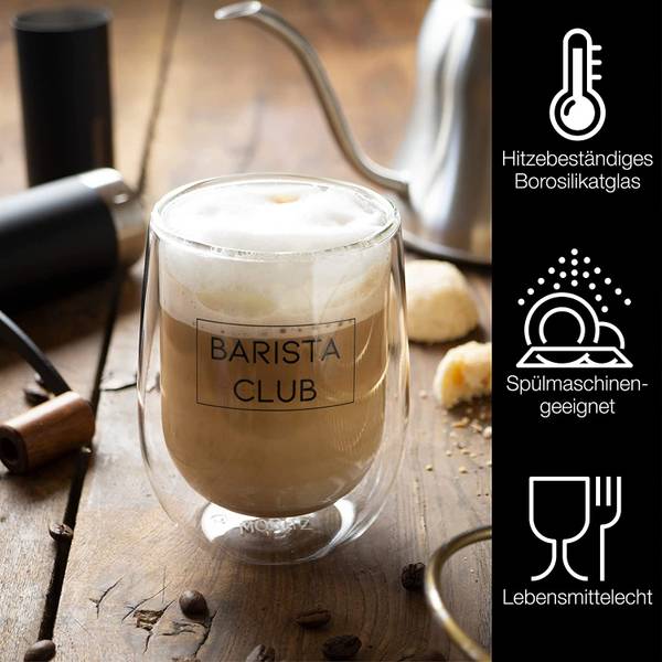 Barista 2x300ml doppelwandige Gläser Borosilikatglas - 13 x 10 x 20 cm