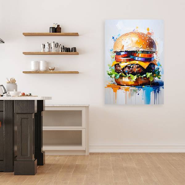 Canvas schilderij Burger 80 x 120 cm