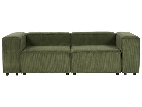 2-Sitzer Sofa APRICA Schwarz - Grün - Naturfaser - 240 x 68 x 119 cm