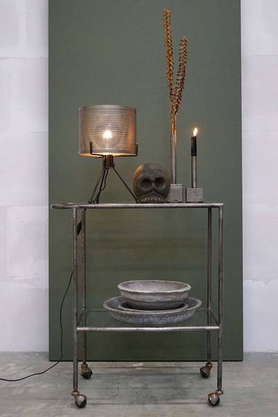 Tischlampe Kelly Silber - Metall - 25 x 40 x 25 cm