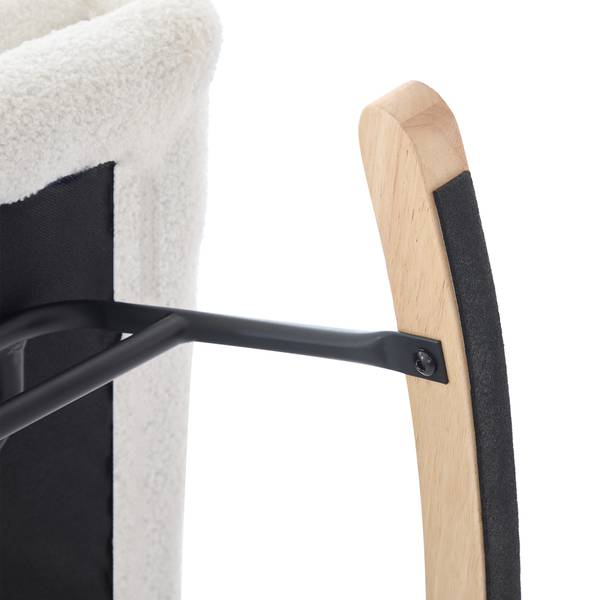 Fauteuil Bascule  Mercury Ⅱ（2-él. ） Marron - Blanc - Flanelle - Polyester - Peluche - Chêne - 73 x 102 x 92 cm