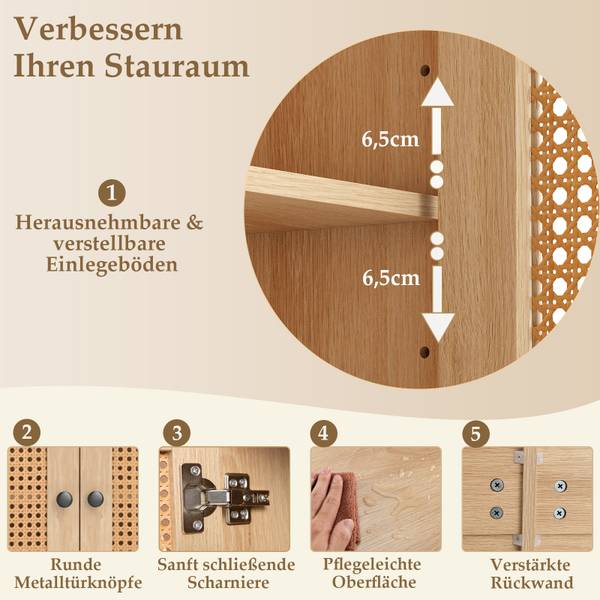 Buffetschrank VH34217ZM Braun - Holzwerkstoff - 40 x 81 x 126 cm