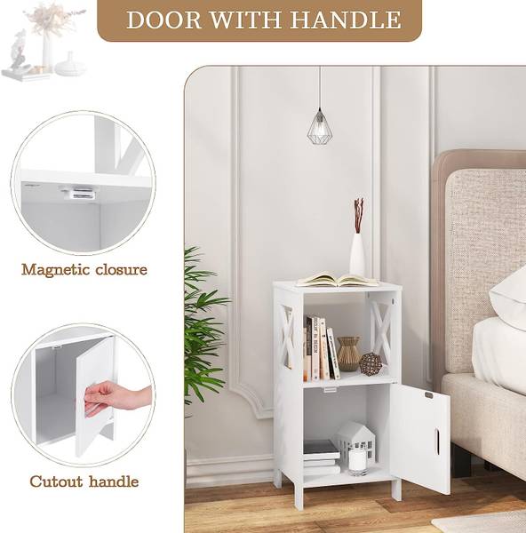 Nachttisch Mandy (2er Set) Weiß - Holzwerkstoff - 30 x 60 x 30 cm