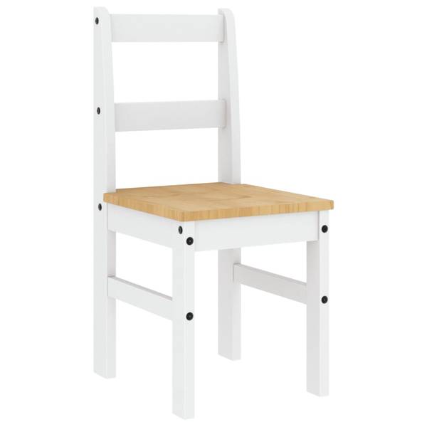 Essstühle 2er Set D9492 Weiß - Massivholz - 90 x 45 x 46 cm