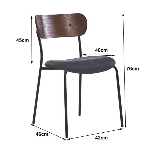 Esszimmerstühle LINCOLN 2er Set Schwarz