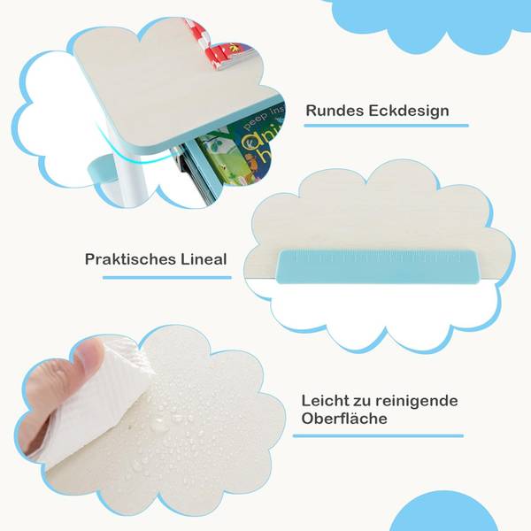 Schreibtisch TK32406 Blau - Holzwerkstoff - 51 x 104 x 81 cm