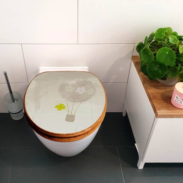 WC-Sitz mit Absenkautomatik Flüchtiges G Bambus - Holzwerkstoff - 38 x 5 x 49 cm