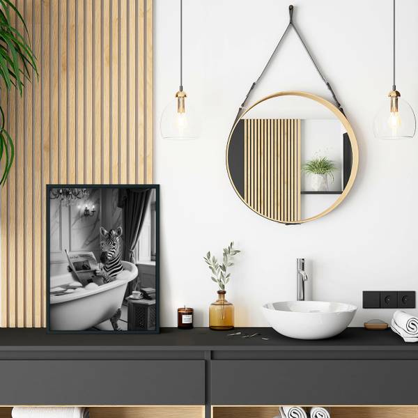 Poster ZEBRA in der Badewanne 20 x 30 x 30 cm