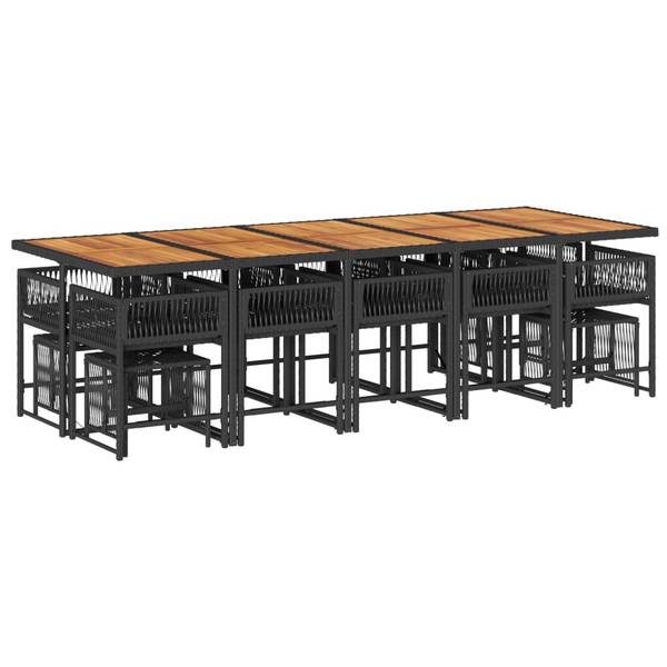 Tuinset 3033286-9 set van 15 zwart - wit - staal - 106 x 73 x 275 cm