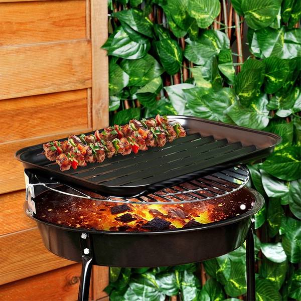 Grillplatte 489317 Schwarz - Metall - 24 x 2 x 35 cm