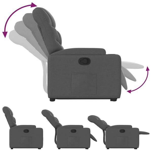 Fauteuil inclinable levage 3032386-1 Gris foncé - Gris