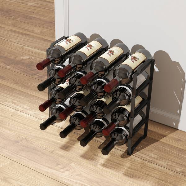 Wijnrek 801-382V00BK zwart - metaal - 17 x 41 x 43 cm