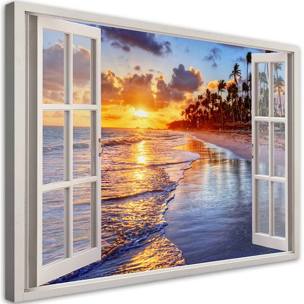Wandbild blick aus dem fenster meer 90 x 60 cm