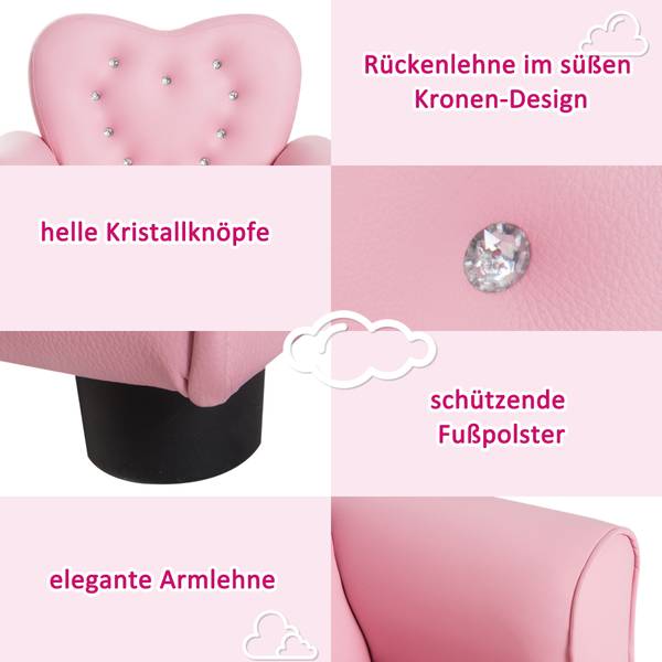 Kindersessel Prinzessin 310-025 Pink - Kunststoff - 42 x 49 x 59 cm