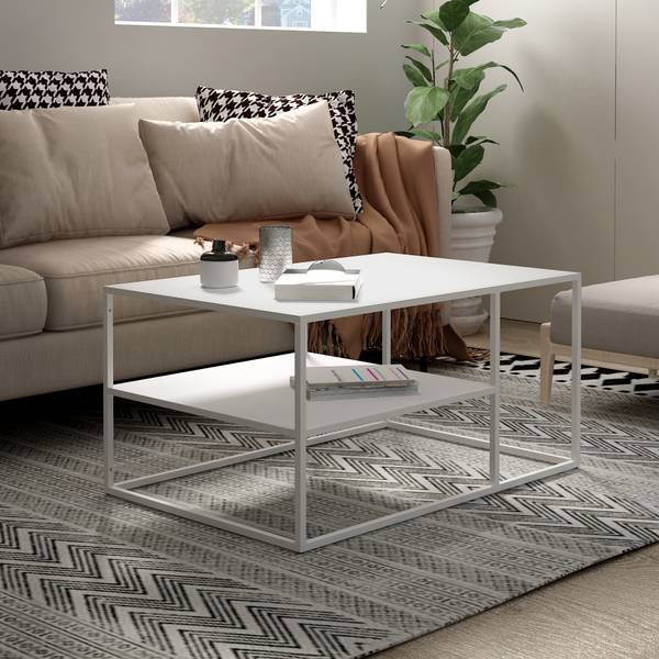 Salontafel Solund wit - 90 x 45 x 60 cm - metaal - mat gelakt