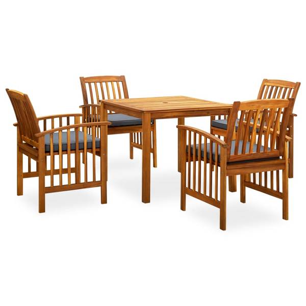 Garten-Essgruppe 3012912-2 (5-teilig) Grau - Polyester - Akazie - 88 x 74 x 88 cm